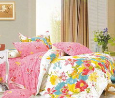 逸軒全棉環保印花四件套花顏春色1.5m