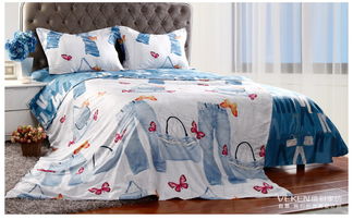 維科家紡 全棉斜紋印花時(shí)尚四件套 牛仔風(fēng)尚